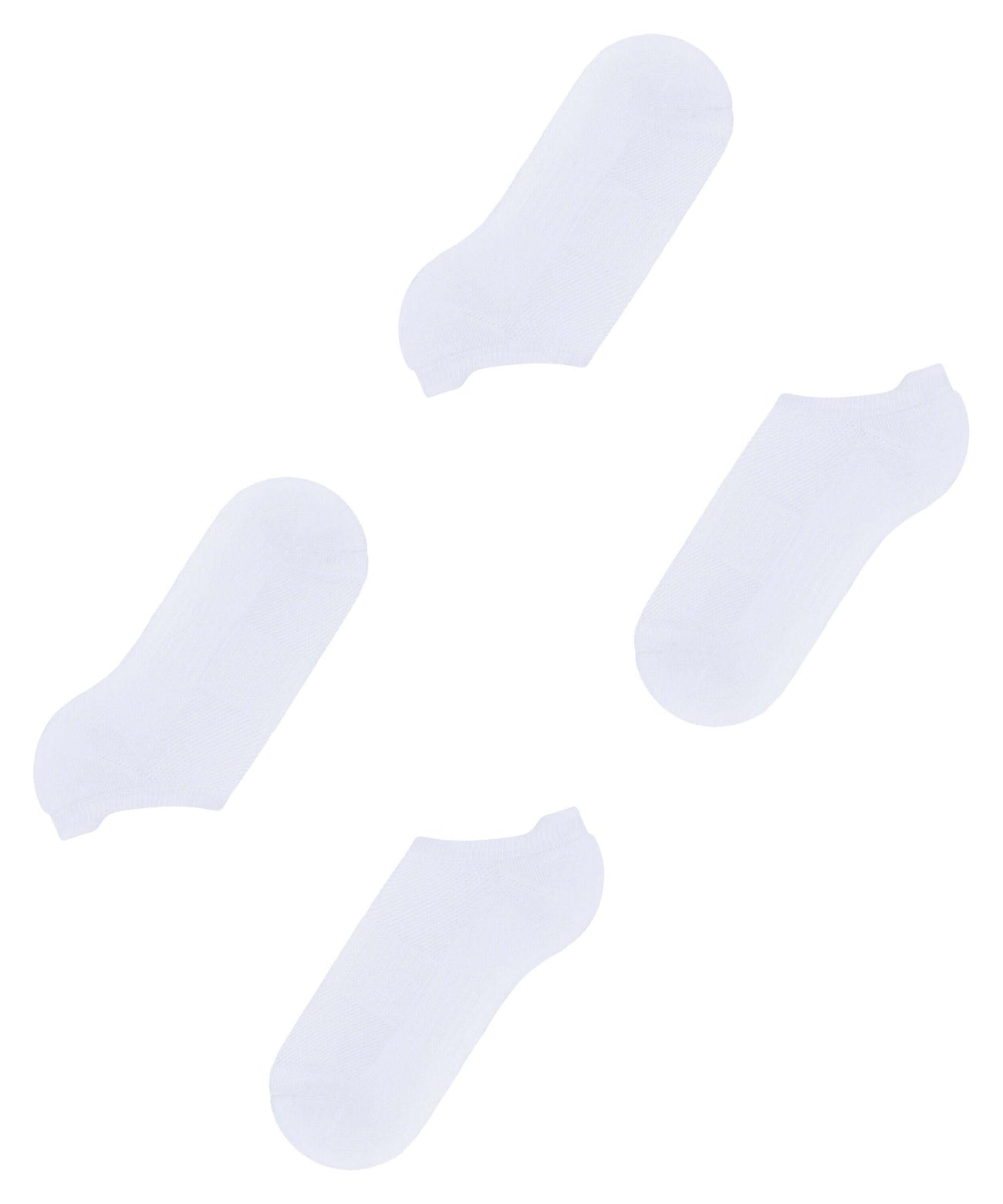 Esprit sneakersokken dames, set van 2, met badstofzool, biologisch katoen, lichte steun, anti-slip hiel, wit ontwerp.