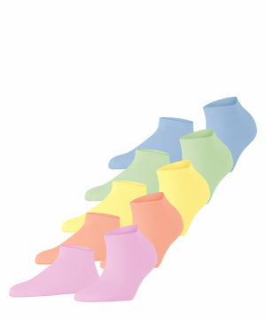 Vijf paar Esprit sneakersokken voor dames in verschillende kleuren, gemaakt van biologische katoen, enkelhoogte, praktische 5-pack.
