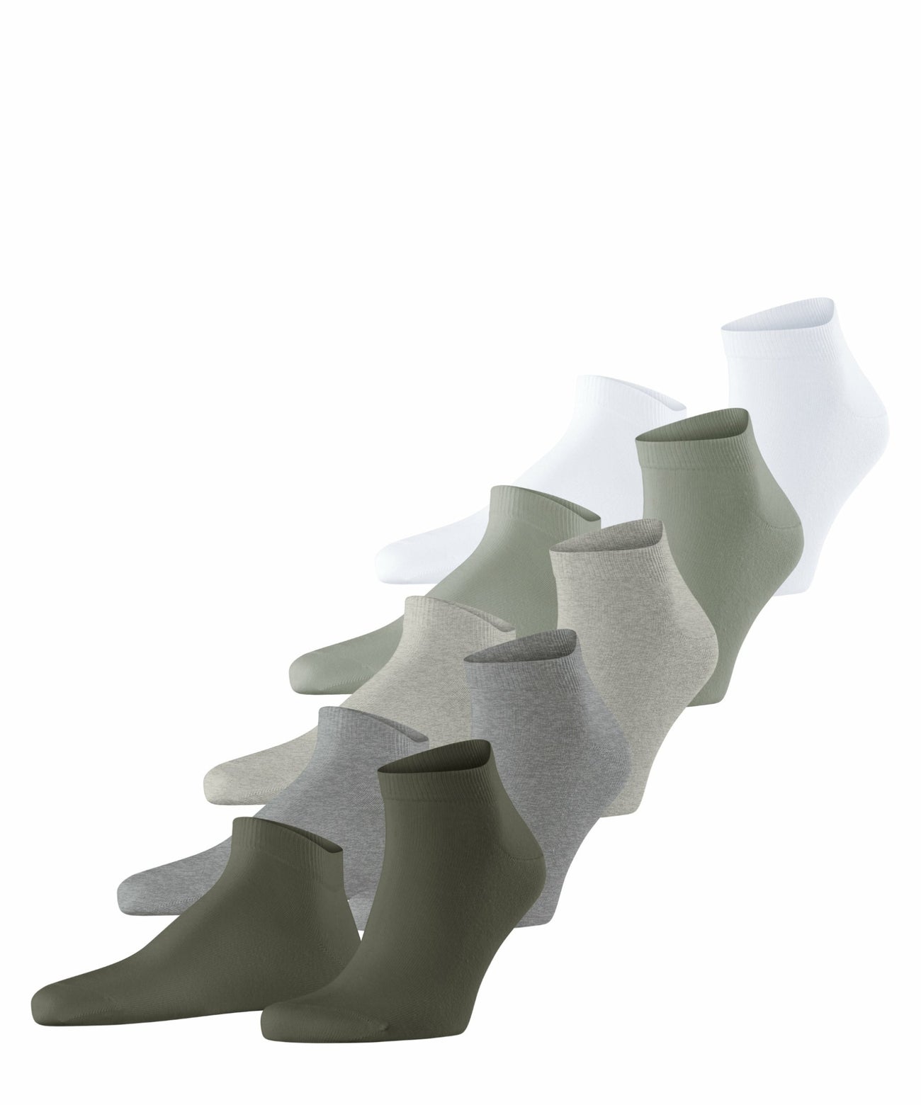 Esprit Solid Mix 5-PACK sneakersokken heren in verschillende basiskleuren, gemaakt van biologische katoen door Falke.