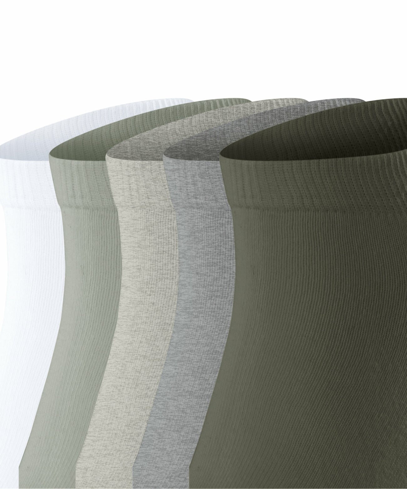 Esprit Solid-Mix 5-PACK sneakersokken heren in vijf basiskleuren van biologisch katoen, hoogte op enkel, geproduceerd door Falke.