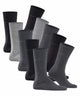 Esprit herensokken 5-pack in zwart en grijs, gemaakt van comfortabele katoenmix met versterkte tenen.