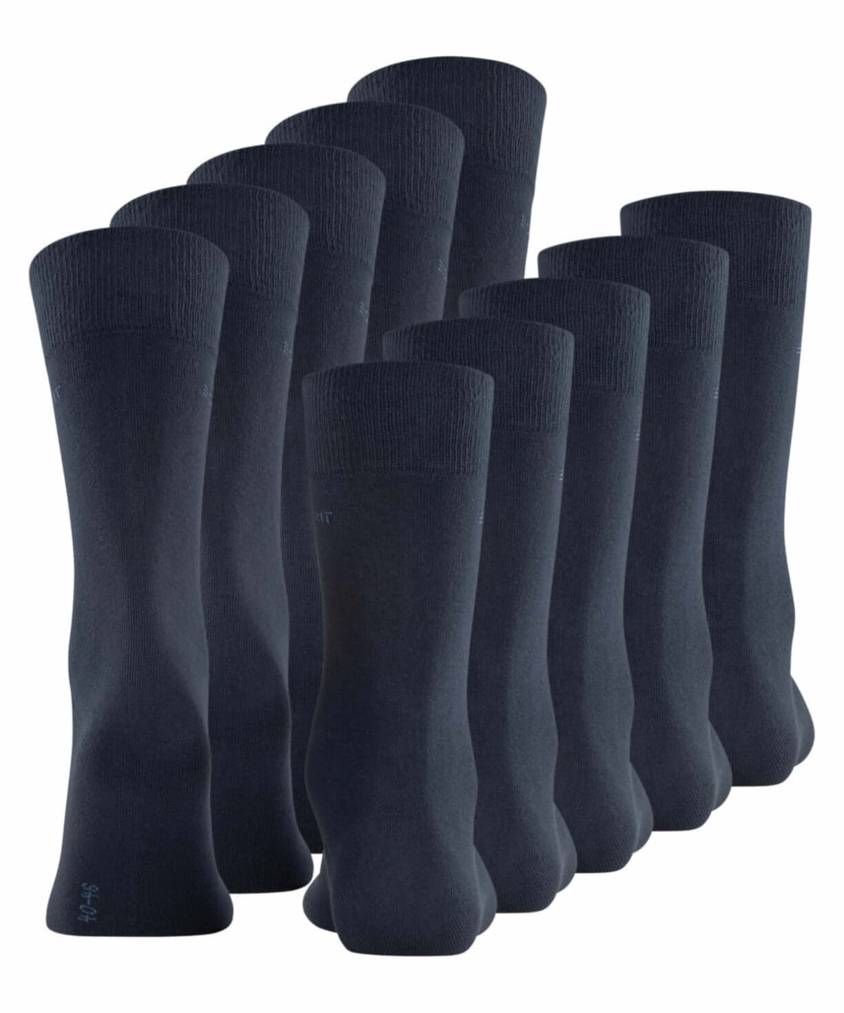 Esprit Uni Sokken Heren 5-PACK in marine, vijf paar katoenen herensokken met ingebreid logo.