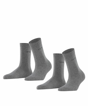 Esprit Uni sokken Dames 2 PACK 18531  3390 light greymel. Foto 19644