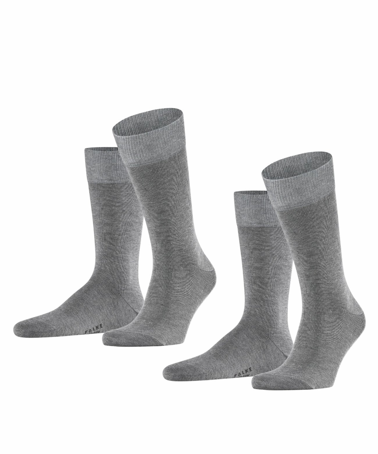 FALKE Happy 2-Pack Herensokken 14610 3390 light greymel. Foto 7335