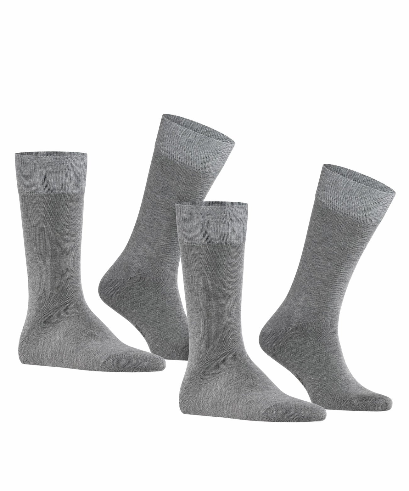 FALKE Happy 2-Pack Herensokken 14610 3390 light greymel. Foto 7337