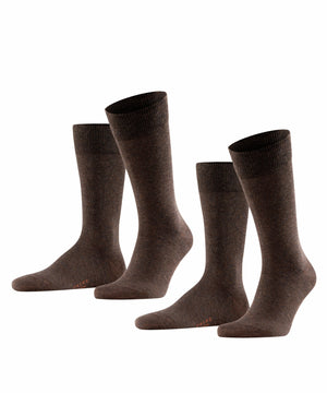 FALKE Happy 2-Pack Herensokken 14610 5450 dark brown Foto 7347