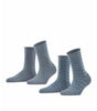 FALKE Happy Stripe 2-PACK Sokken Dames 46419 3390 light greymel. Foto 10023