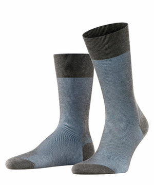 FALKE Heren Fantasiesok Fine Shadow 13141 3196 grey-bleue Foto 3886