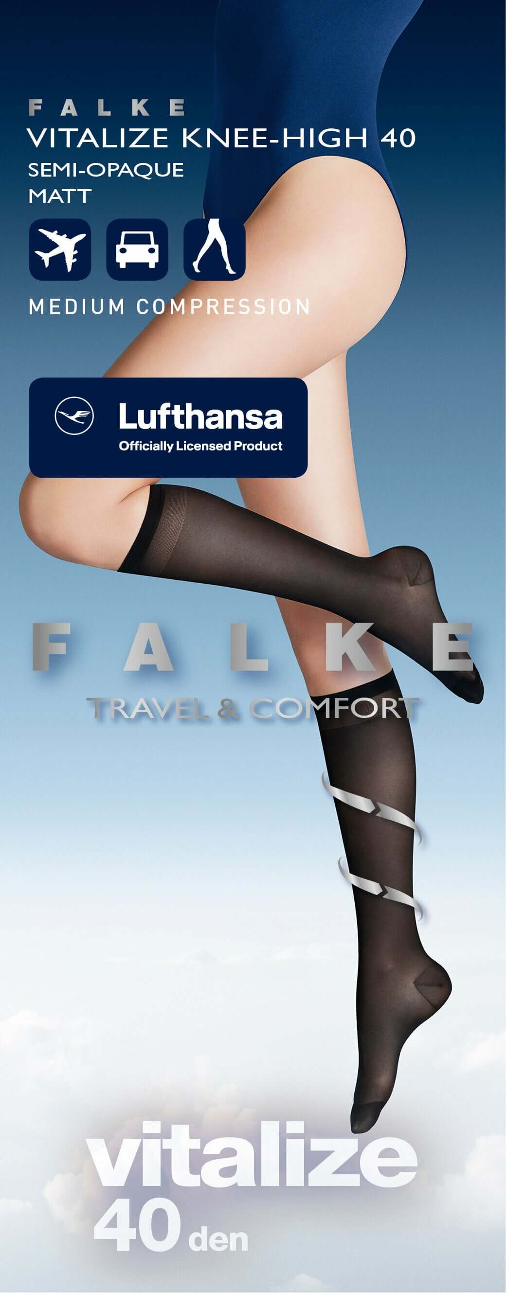 FALKE Leg Vitalizer 40 Steunkniekous Dames 41746 6418 LH blue Foto 7959