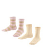 FALKE Sokken Happy Stripe 2-PACK Kinderen 12993 4650 sand mel. Foto 20776