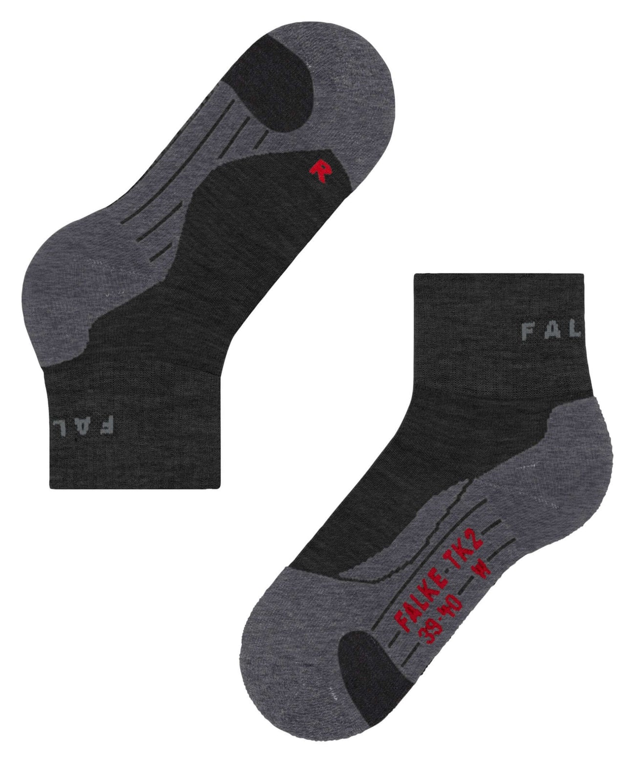 FALKE TK2 Explore Short Wandel Sok Dames 16153 3180 asphalt mel. Foto 28485