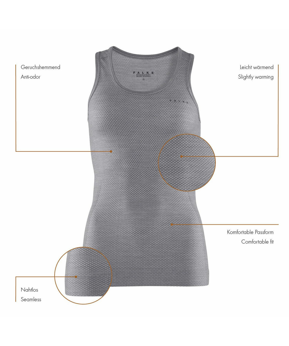 FALKE Wool Tech Light Dames Tanktop 33461 3757 grey-heather Foto 8462