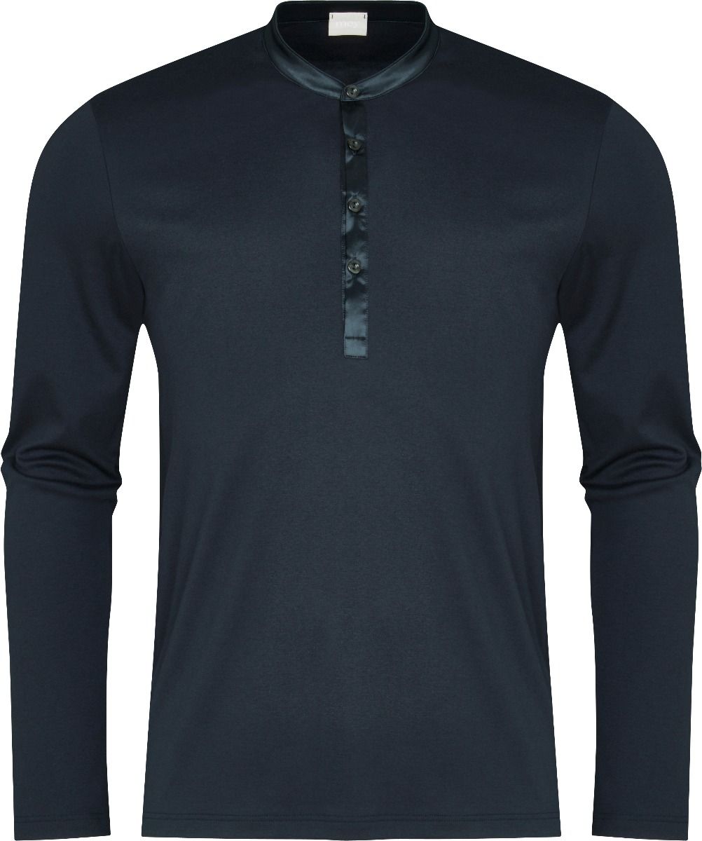 Mey Henley Shirt Lange Mouw Aarhus Heren 30045 174 indigo Foto 18172