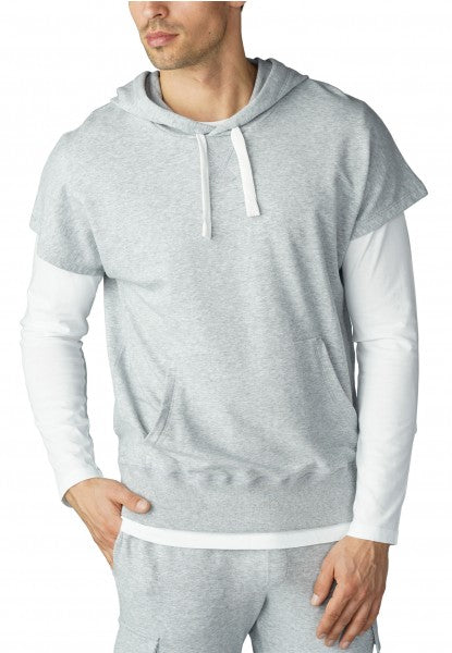 Mey Mouwloze Hoody Levelock Heren 65055 620 light grey melange Foto 6592