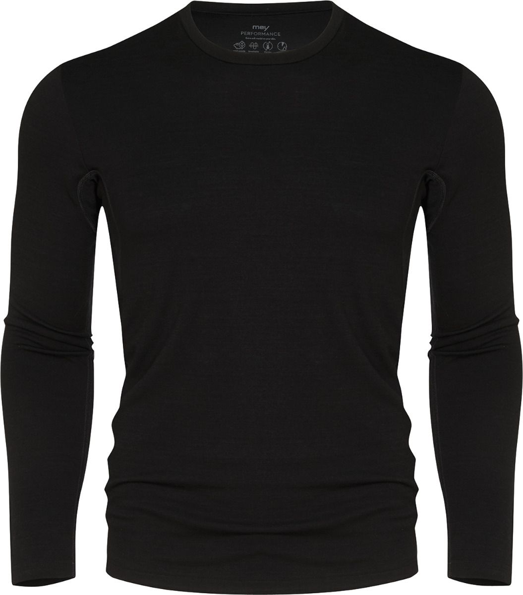 Mey Performance Shirt Lange Mouw Heren 42404   123 schwarz Foto 6625