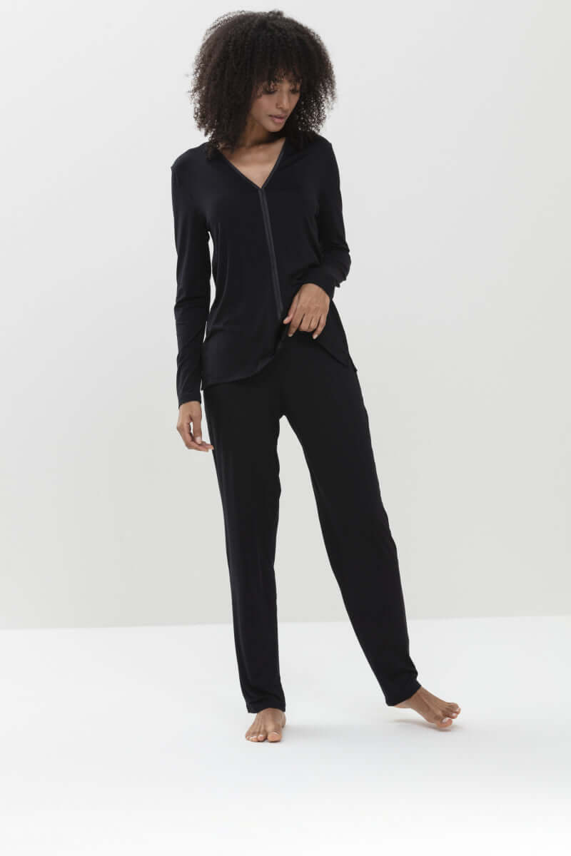 Mey Pyjamashirt Alena Dames 16228 3 schwarz Foto 17954