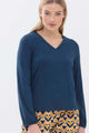 Mey Shirt Alena Lange Mouw Dames 17162 75 ink blue Foto 24350