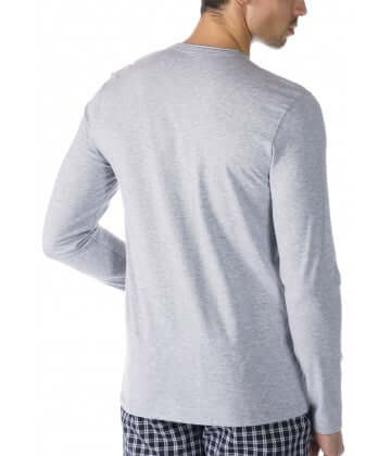 Mey Shirt Homewear Lange Mouw Heren 61564 620 light grey melange Foto 19380