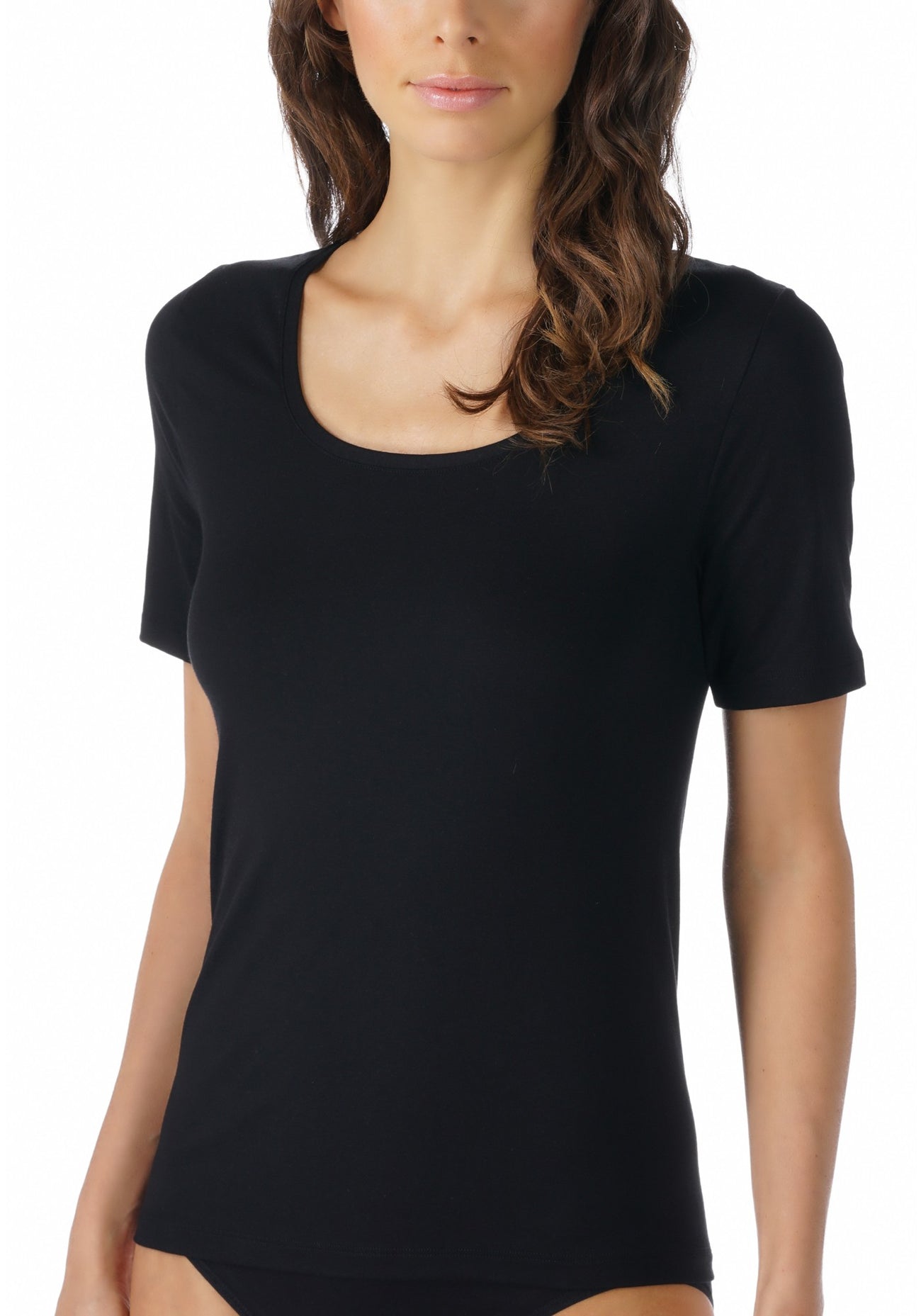 Mey Shirt Korte Mouw Organic Dames 26815 3 schwarz Foto 6025