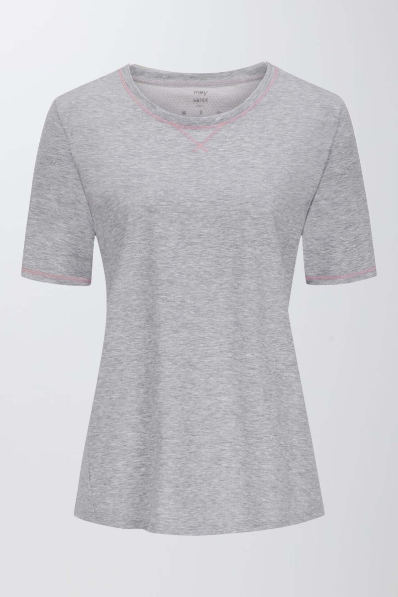 Mey T-Shirt Korte Mouw ZZZleepwear Dames 16895  437 stone grey melange Foto 17350