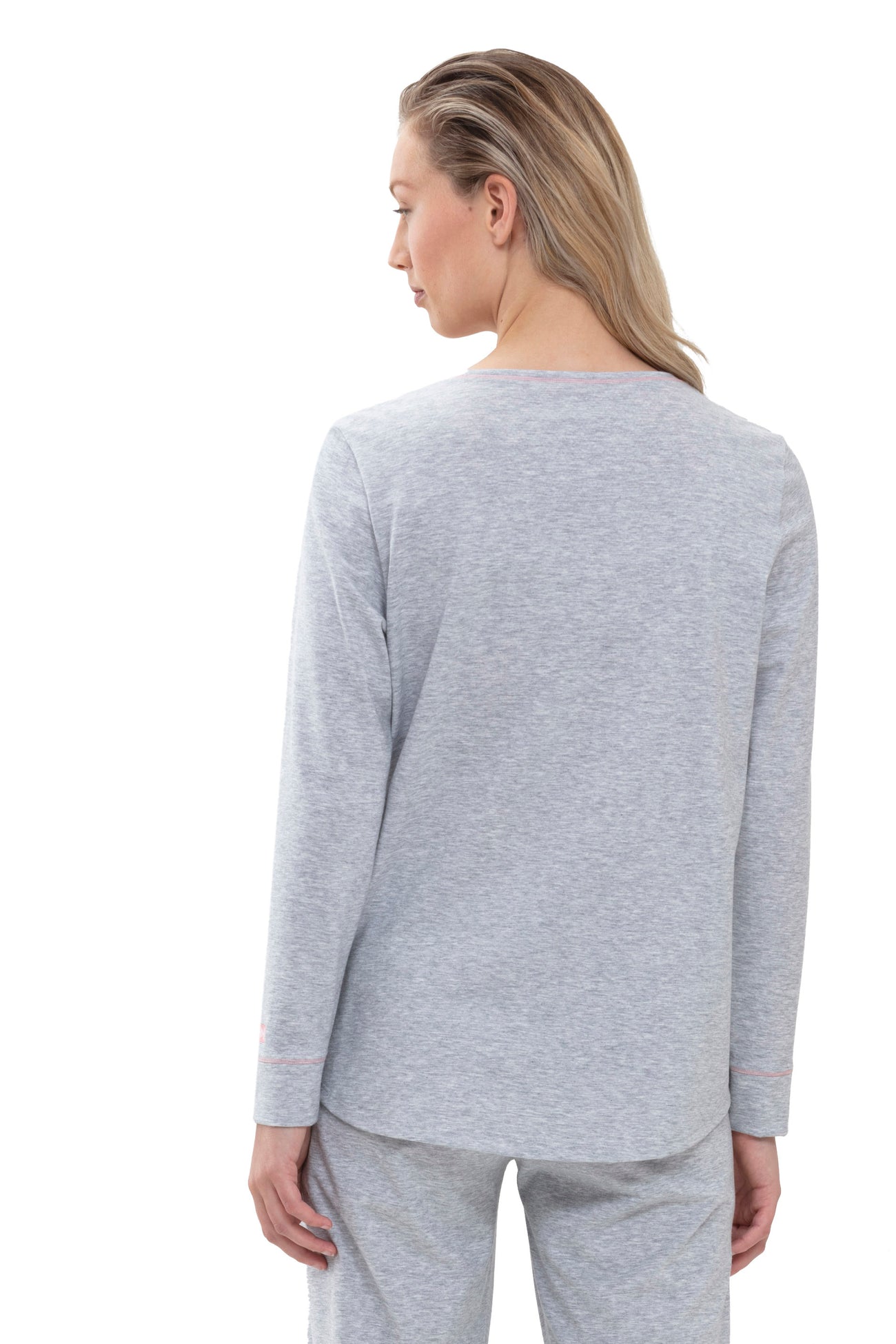 Mey T-Shirt Lange Mouw ZZZleepwear Dames 16897 437 stone grey melange Foto 17356