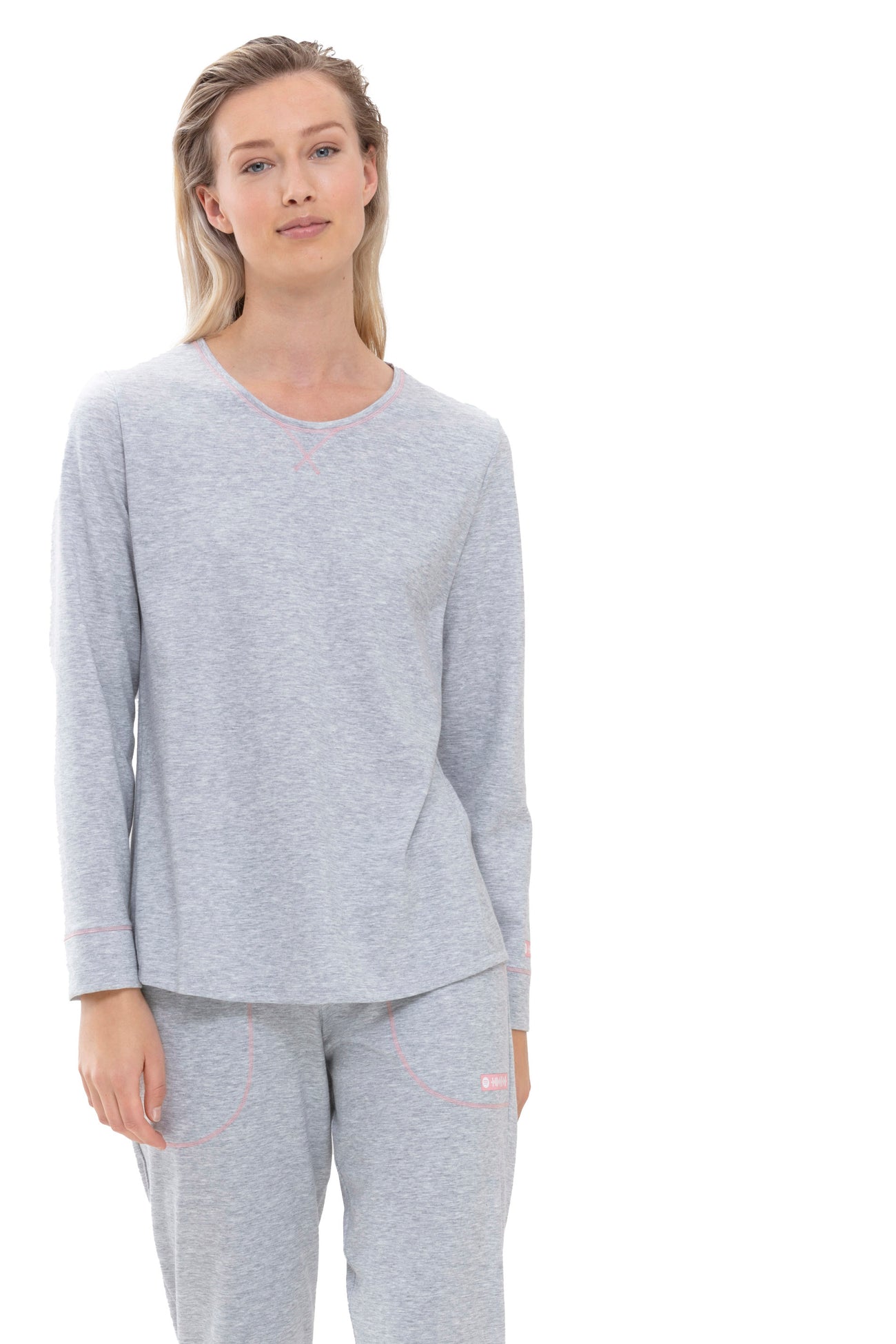 Mey T-Shirt Lange Mouw ZZZleepwear Dames 16897 437 stone grey melange Foto 17358