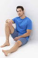 Mey Tweedelige Korte Pyjama Esbjerg Heren 33020 744 malibu blue Foto 18211