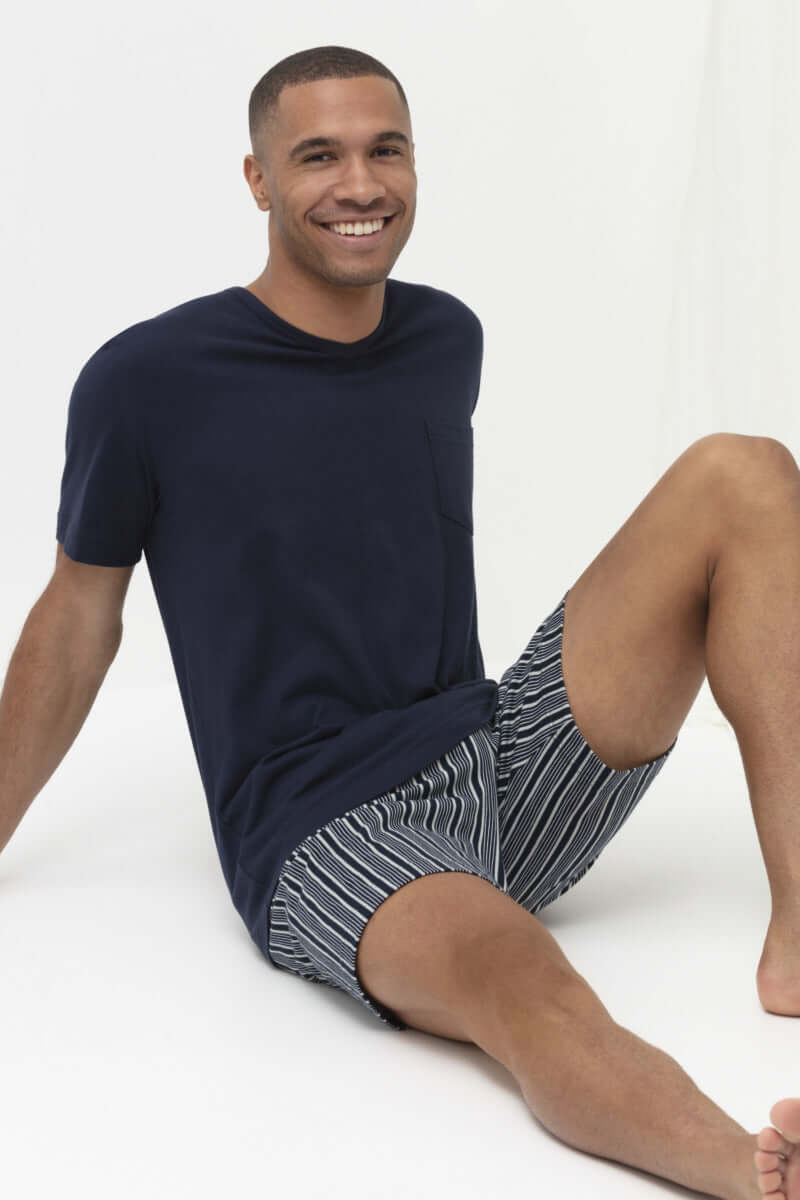 Mey Tweedelige Korte Pyjama Sonderborg Heren 33024 668 yacht blue Foto 18217