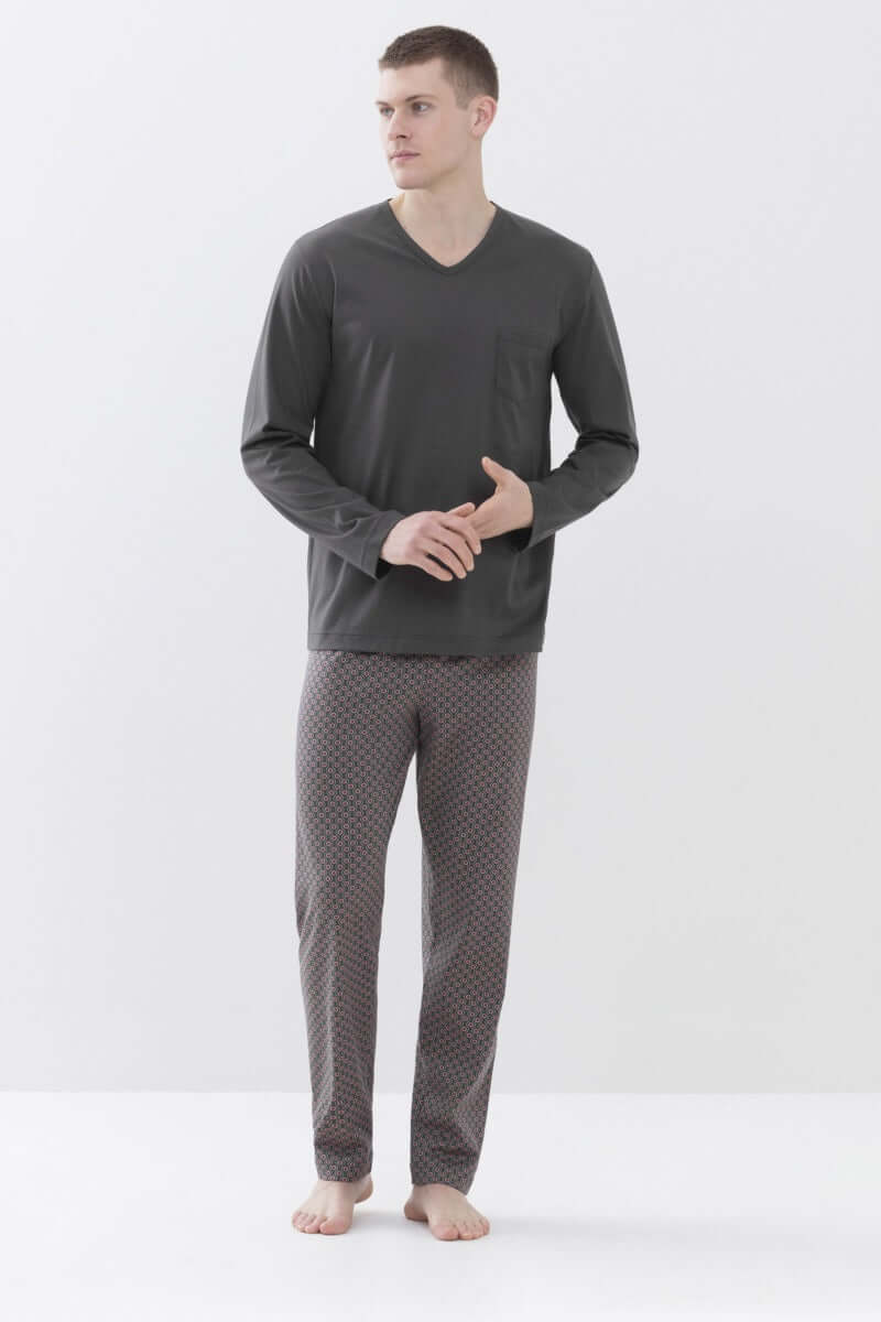 Mey Tweedelige Pyjama 4 Col Dots Heren 34033 773 stormy grey Foto 22284