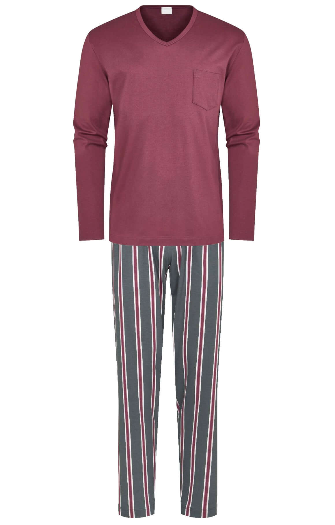 Mey Tweedelige Pyjama Block Stripes Heren 34034  762 oxblood Foto 22362