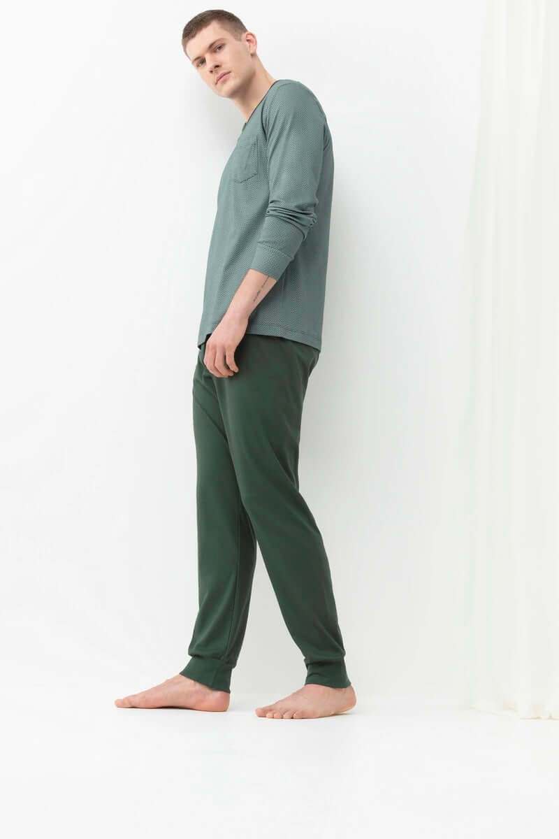 Mey Tweedelige Pyjama Mini Points Heren 34038 770 evergreen Foto 23515